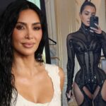 Kim Kardashian Rocks Black Corset Cortt Bodet, veja uma foto quente