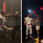 Gasão Kelce Kelce Commerce Business e Travis, Chuck Liddell, dá um soco