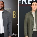 Jharrel Jerome, que Teo entra em um ouro dourado dourado primeiro para documentos
