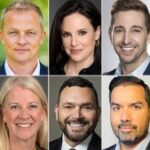 Partirções de paraquedas de uma equipe de grande grupo em TV, cinema e fluxo